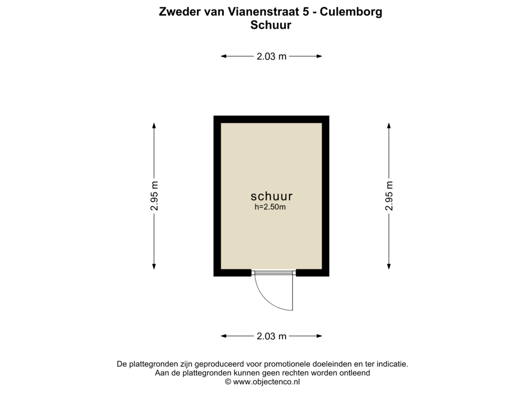 Bekijk plattegrond van SCHUUR van Zweder van Vianenstraat 5