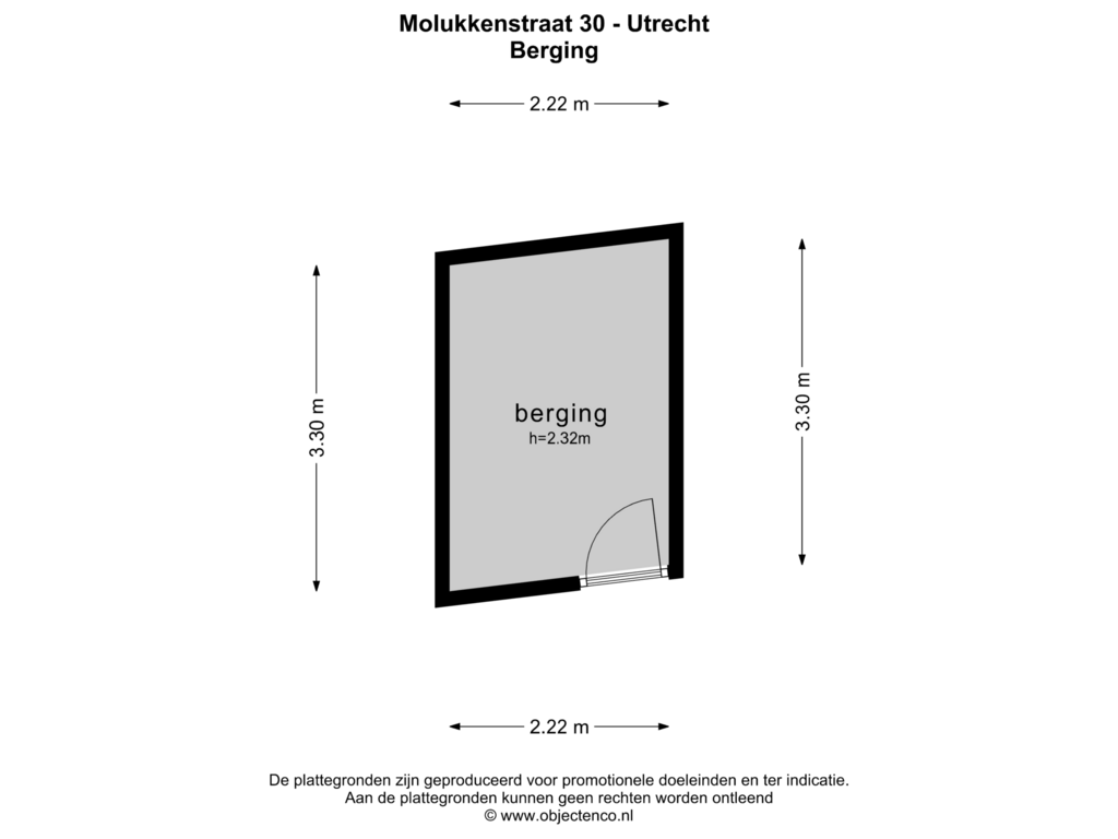 Bekijk plattegrond van Berging van Molukkenstraat 30