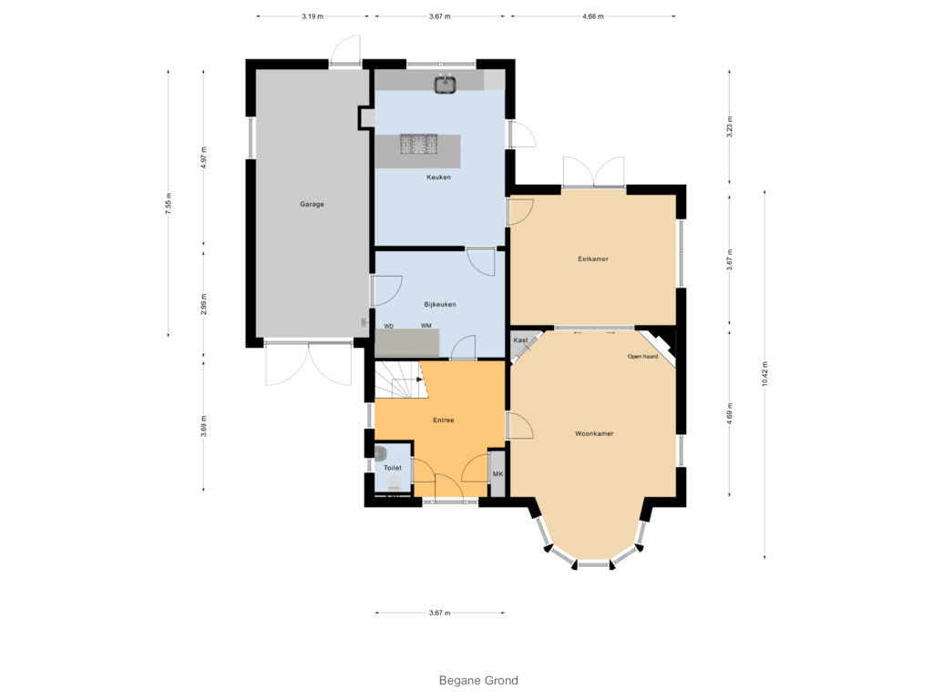 Bekijk plattegrond van Begane Grond van Berkenpark 19