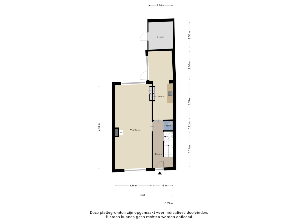 Bekijk plattegrond van Begane grond van Spoordijkstraat 17