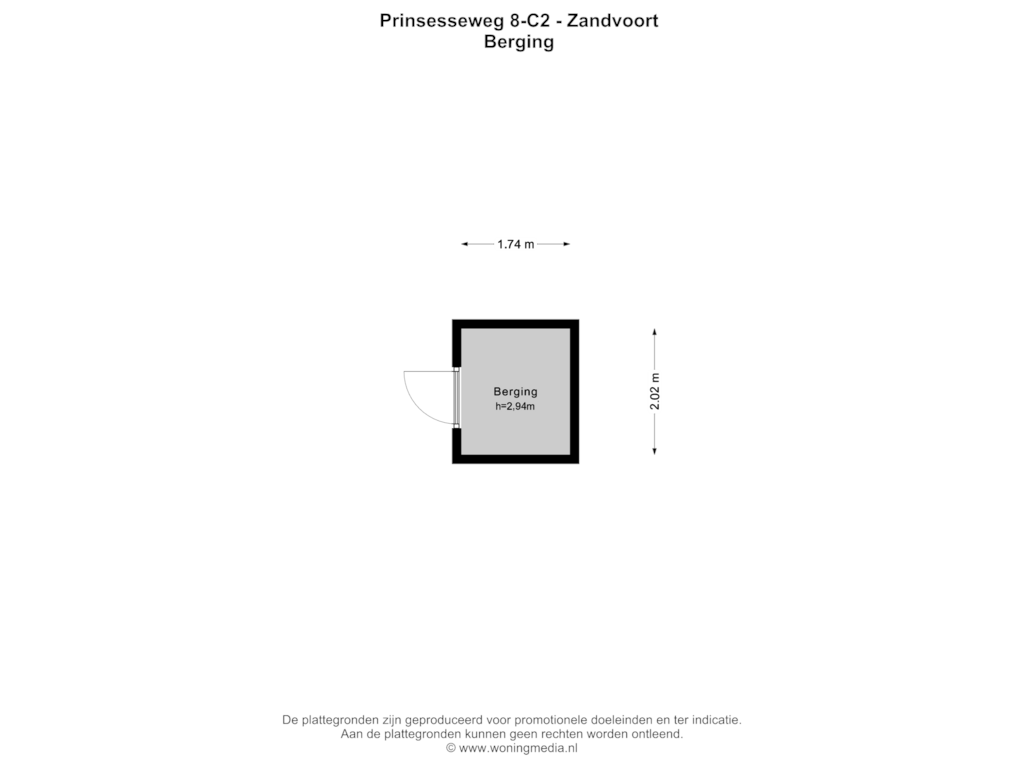 Bekijk plattegrond van Berging van Prinsesseweg 8-C2