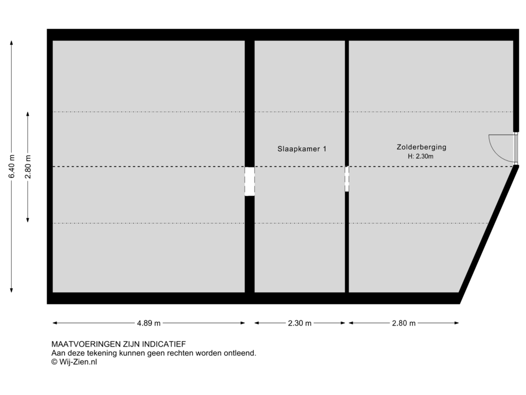 View floorplan of Zolderberging of Bredestraat 3-B