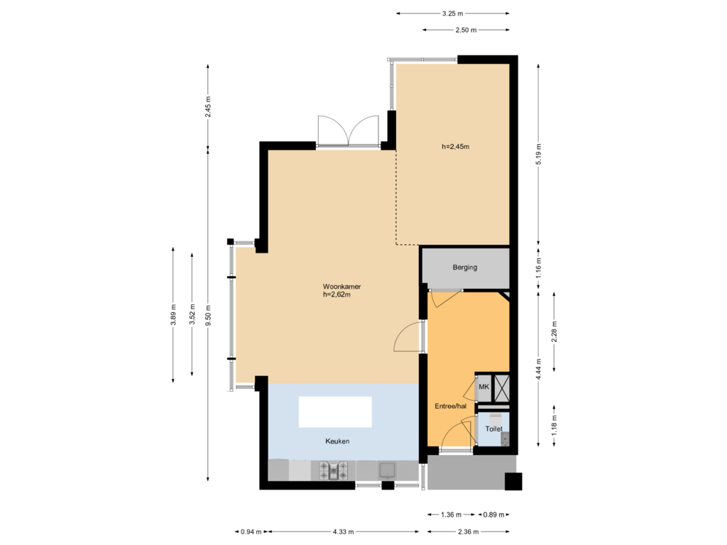 Bekijk plattegrond van Begane grond van André de Jongstraat 2