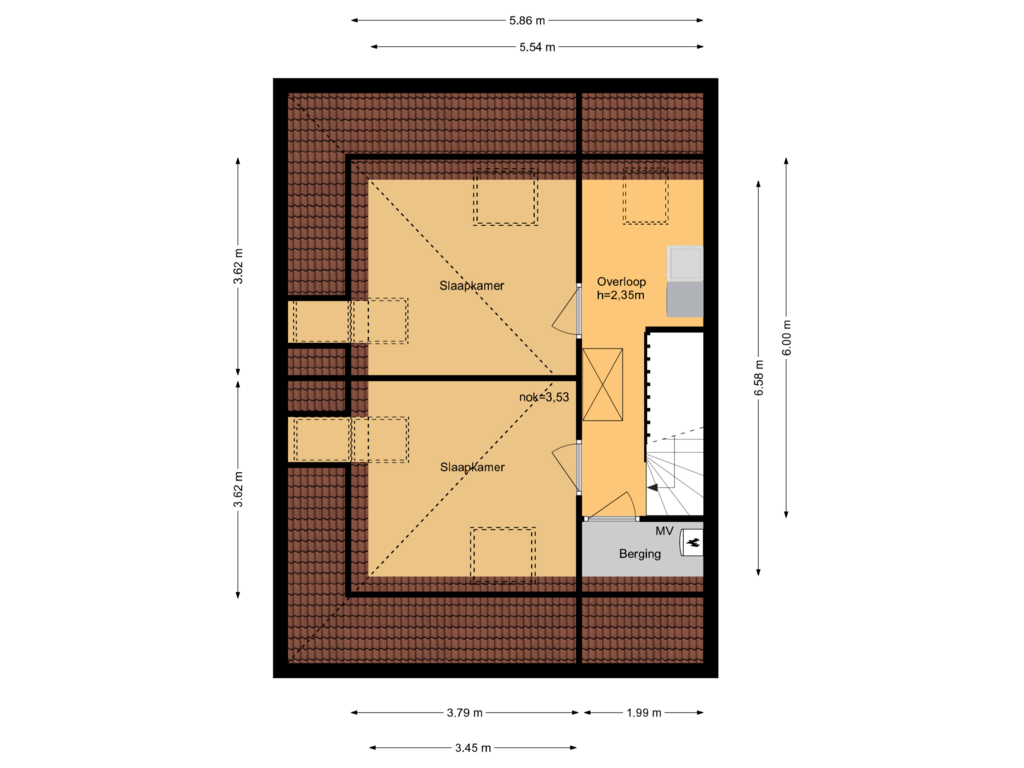 Bekijk plattegrond van 2e verdieping van André de Jongstraat 2