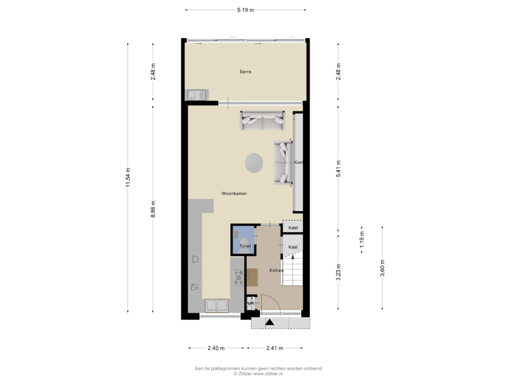 Bekijk plattegrond van Begane grond van Jeroen Boschstraat 30