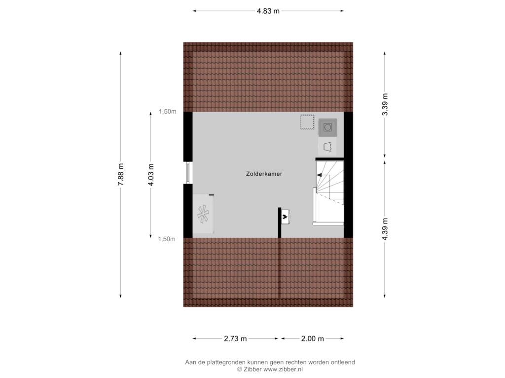 Bekijk plattegrond van Zolder van Zandakker 15