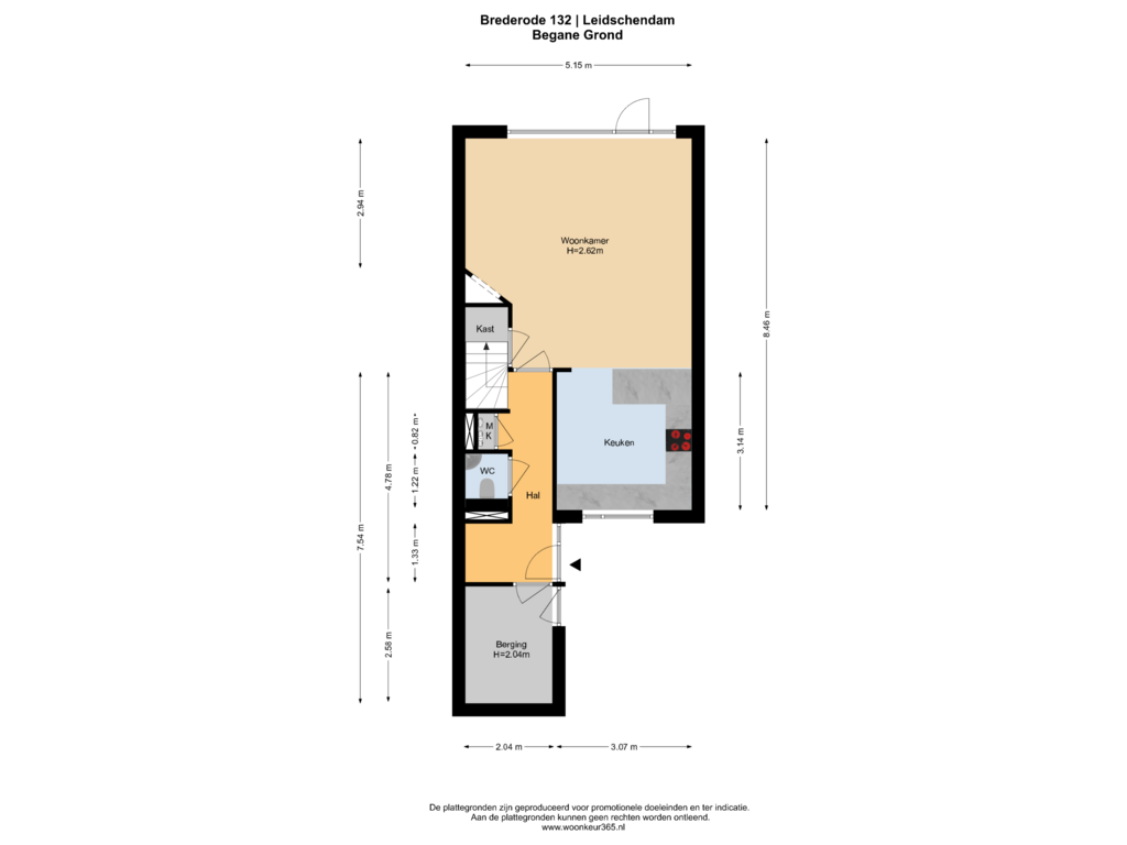 Bekijk plattegrond van Begane Grond van Brederode 132