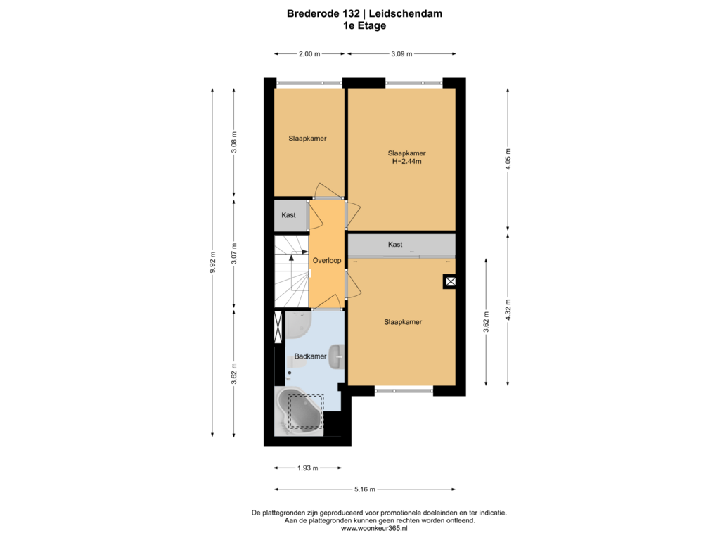 Bekijk plattegrond van 1e Etage van Brederode 132