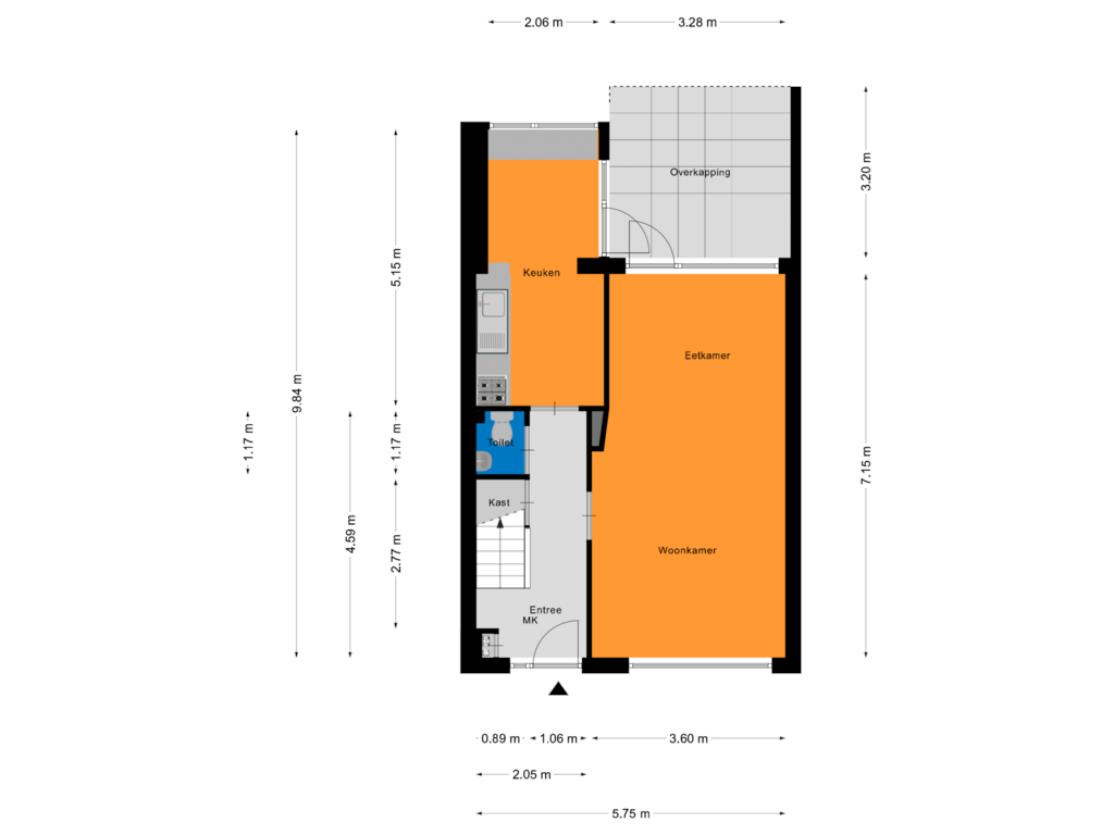 View floorplan of Begane Grond of Acaciastraat 3