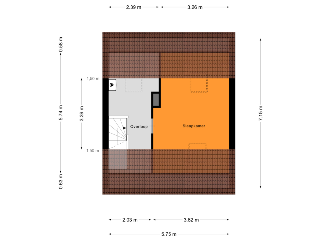 View floorplan of Tweede Verdieping of Acaciastraat 3