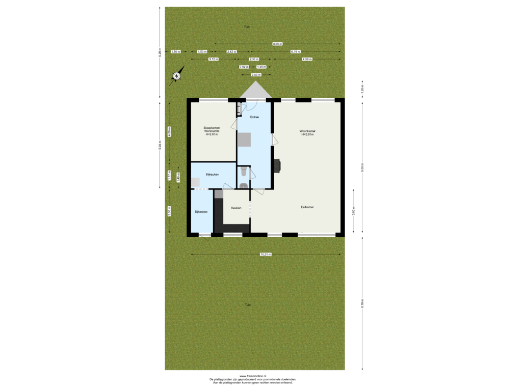 View floorplan of Begane Grond tuin of Willem Coepijnstraat 11