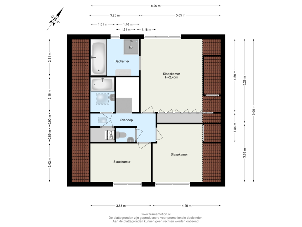 View floorplan of Verdieping 1 of Willem Coepijnstraat 11