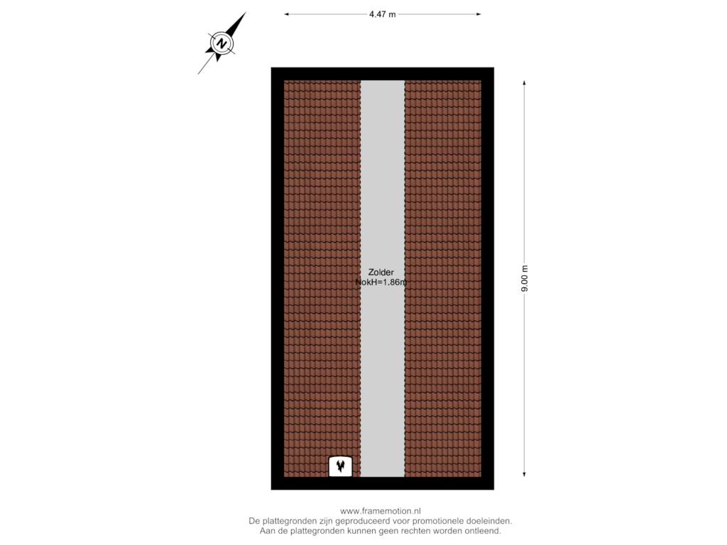 View floorplan of Zolder of Willem Coepijnstraat 11