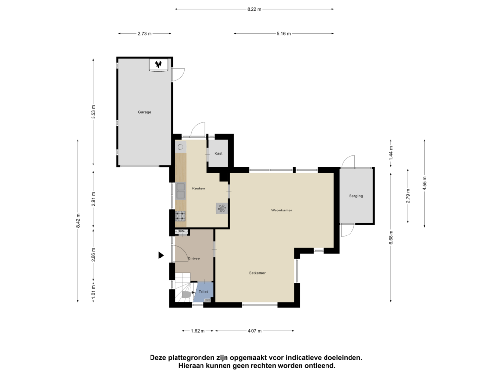 Bekijk plattegrond van Begane Grond van Hobbemastraat 14