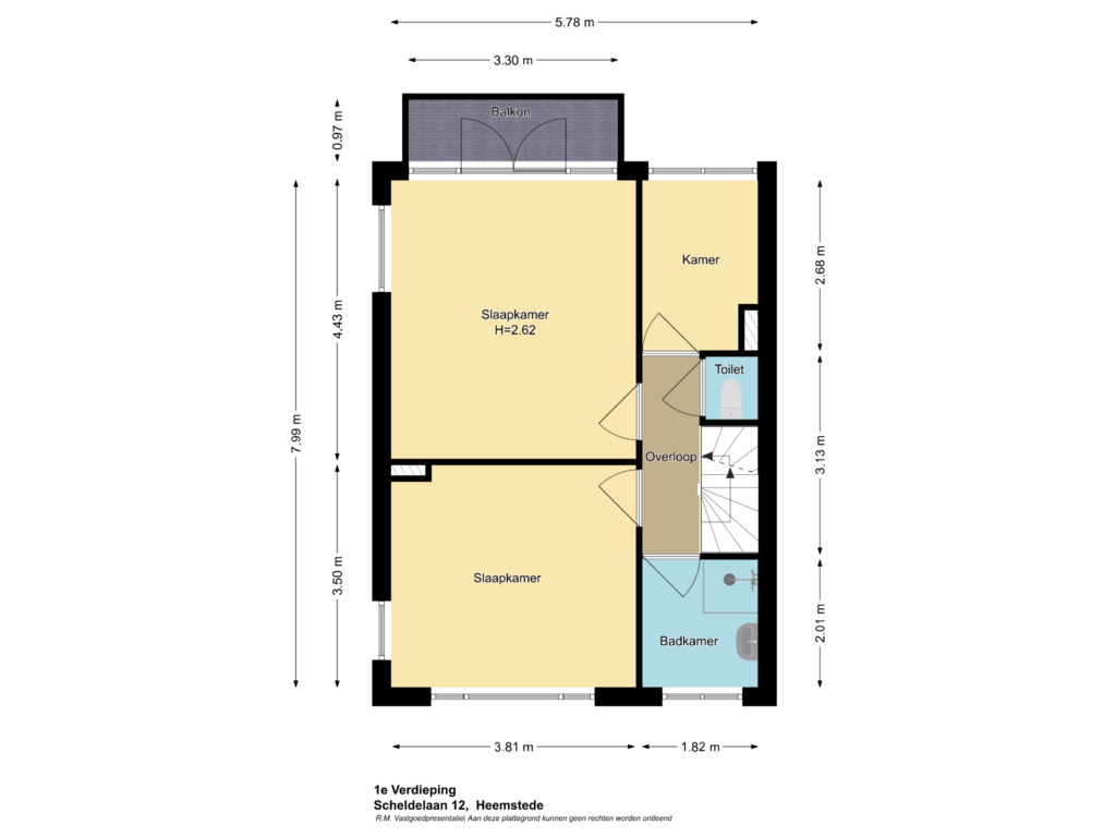 View floorplan of 1e Verdieping of Scheldelaan 12