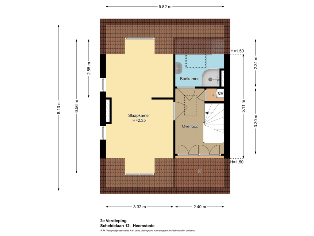 View floorplan of 2e Verdieping of Scheldelaan 12