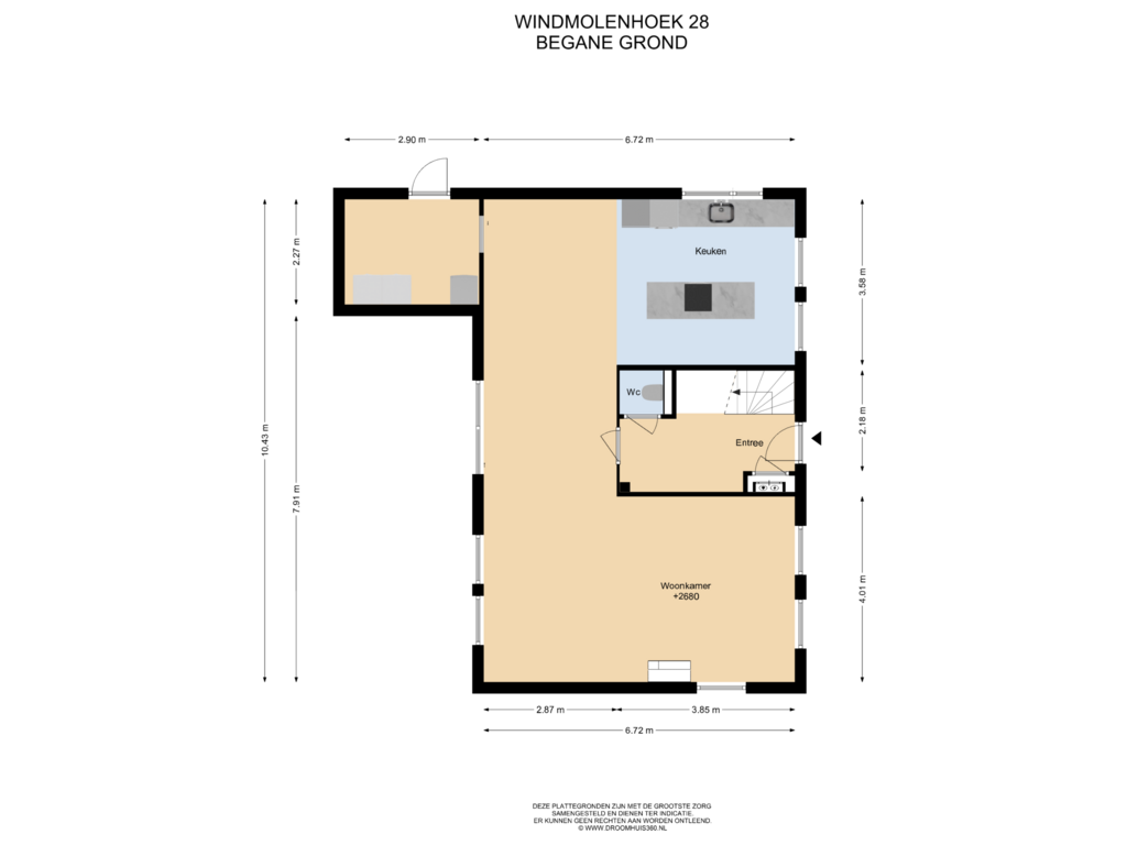 Bekijk plattegrond van Begane grond van Windmolenhoek 28