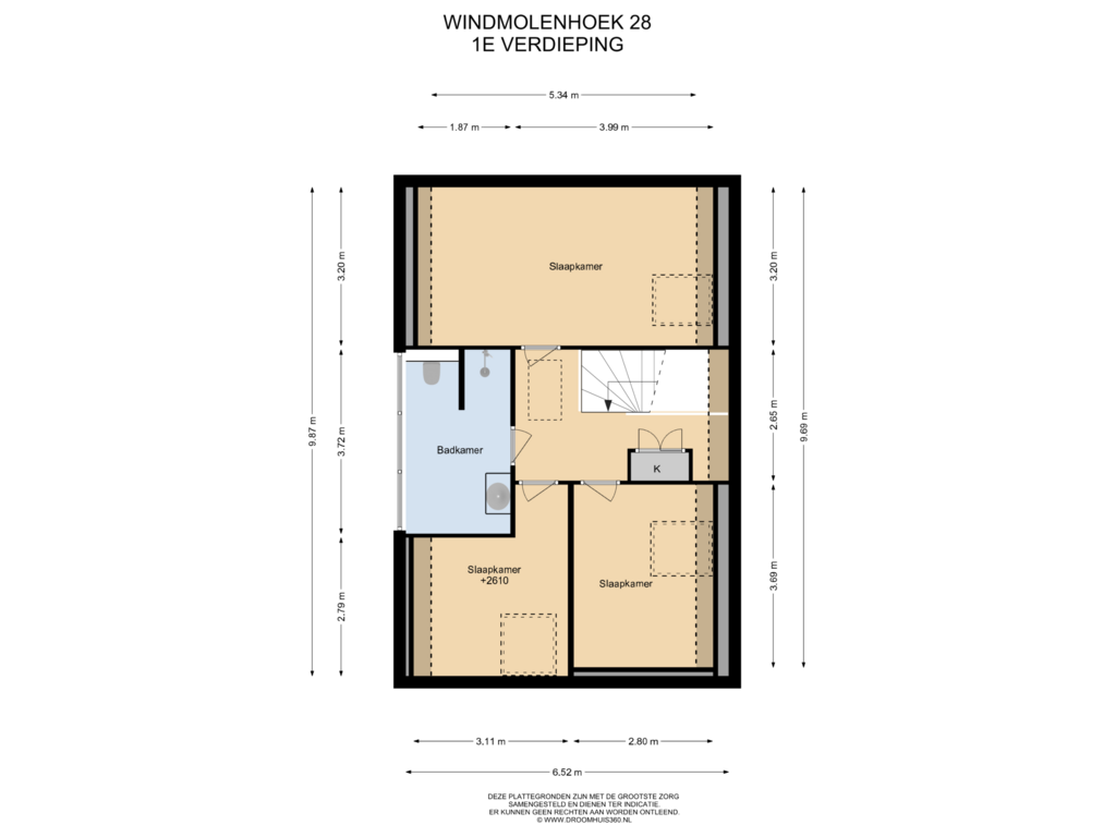 Bekijk plattegrond van 1E Verdieping van Windmolenhoek 28