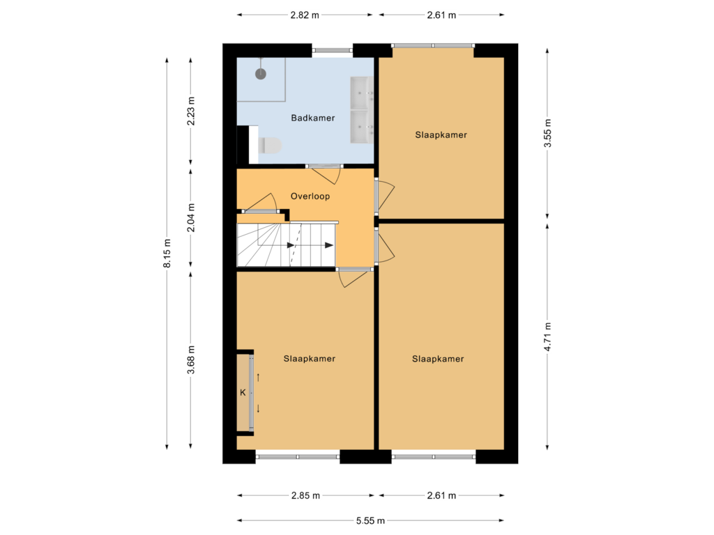 Bekijk plattegrond van Eerste verdieping van Plaggenslag 15