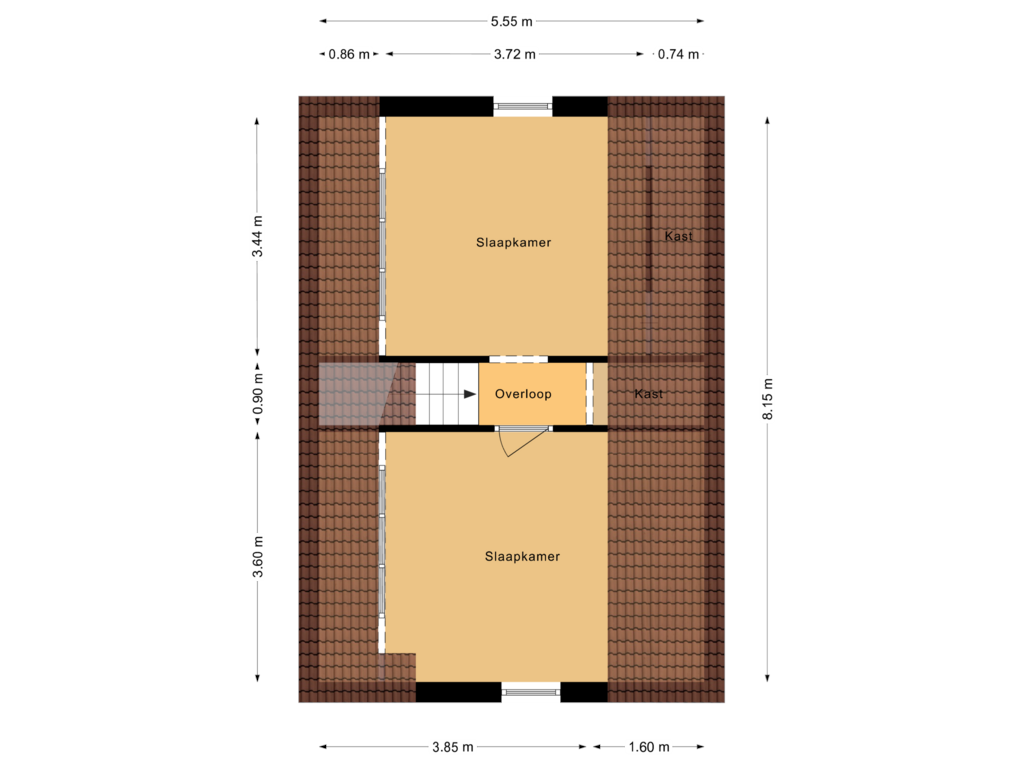 Bekijk plattegrond van Tweede verdieping van Plaggenslag 15