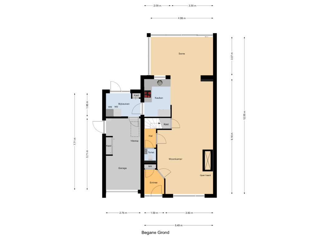 Bekijk plattegrond van Begane Grond van Ambachtsherenlaan 15