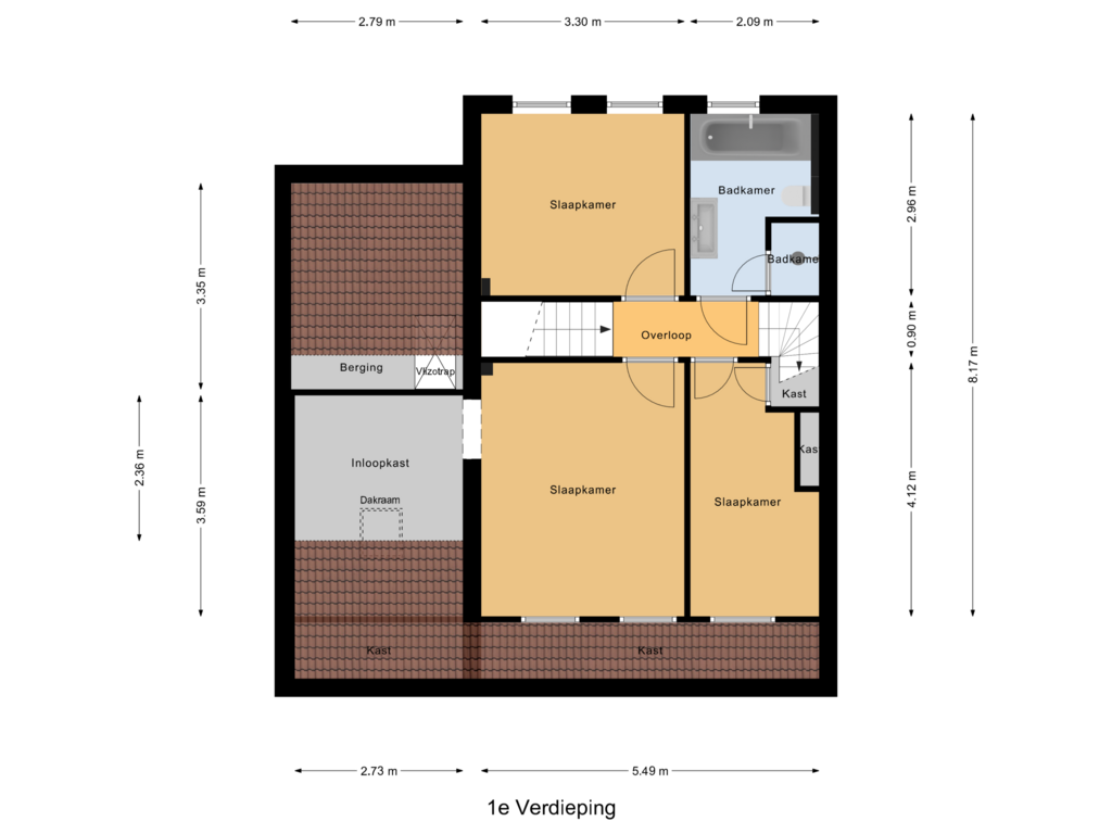 Bekijk plattegrond van 1e Verdieping van Ambachtsherenlaan 15