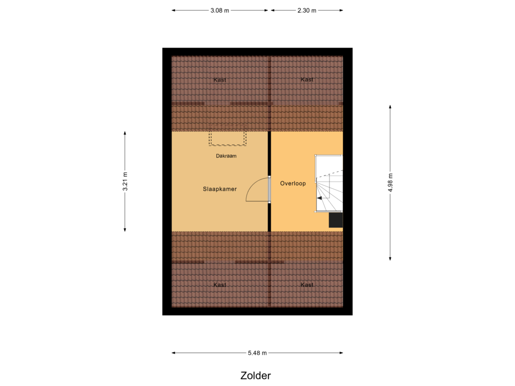 Bekijk plattegrond van Zolder van Ambachtsherenlaan 15