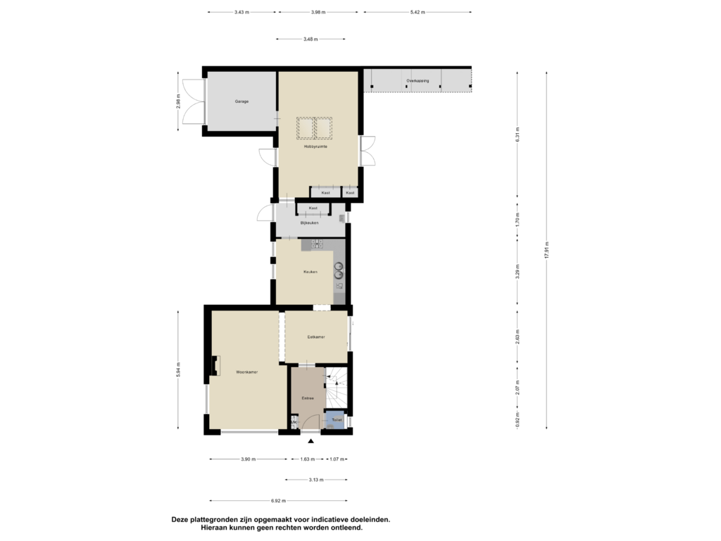 Bekijk plattegrond van Begane Grond van Heesweg 8