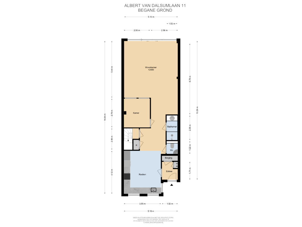 Bekijk plattegrond van Begane grond van Albert van Dalsumlaan 11