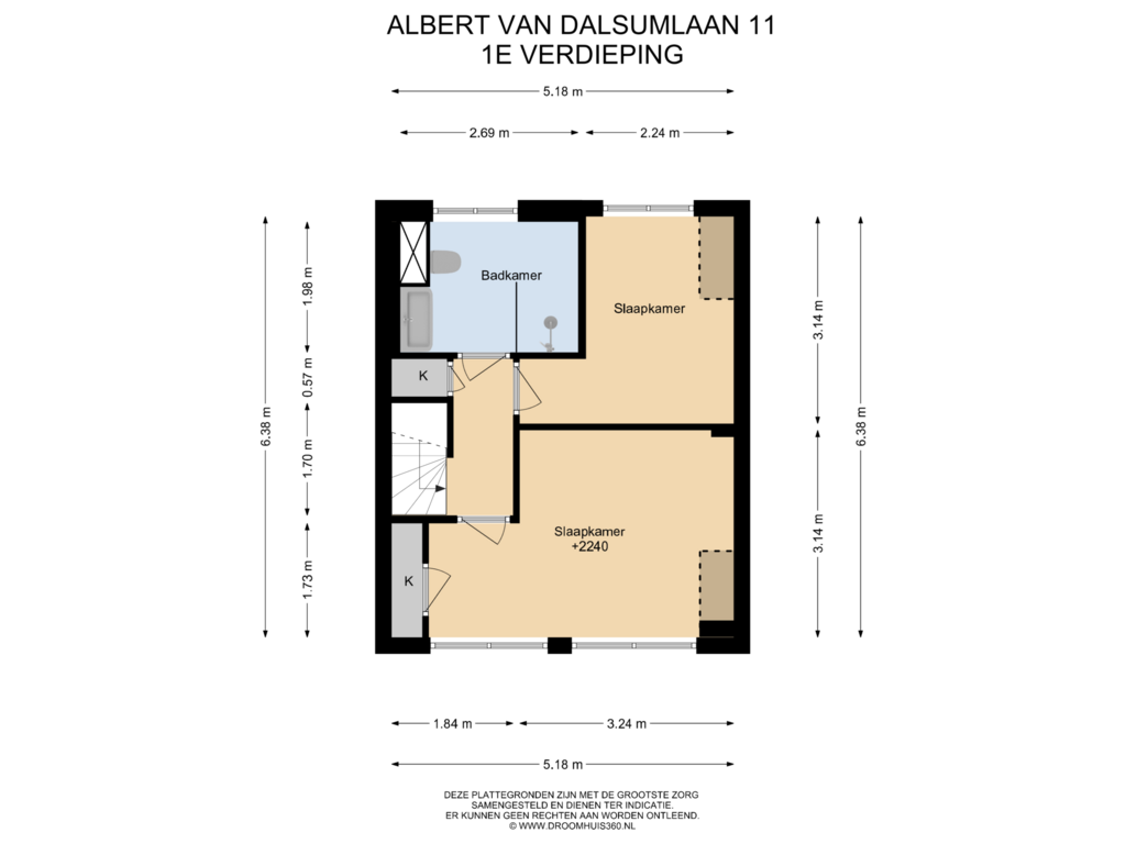 Bekijk plattegrond van 1E Verdieping van Albert van Dalsumlaan 11