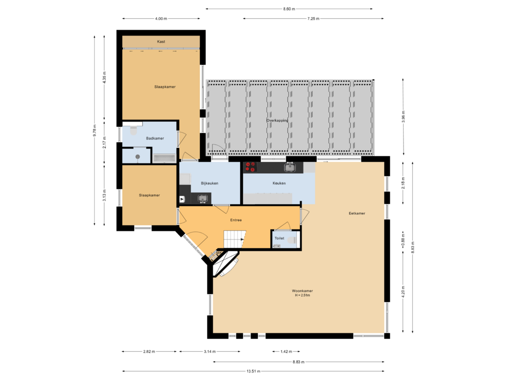 View floorplan of Begane grond of Apolloweg 275