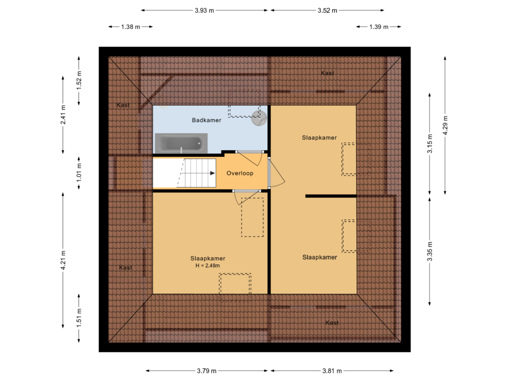 View floorplan of Eerste verdieping of Apolloweg 275