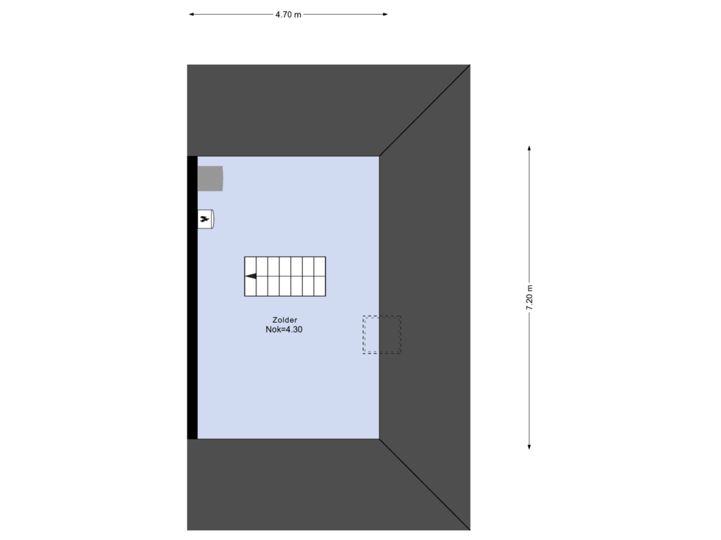 Bekijk plattegrond van Tweede etage van Schippersvaartweg 16