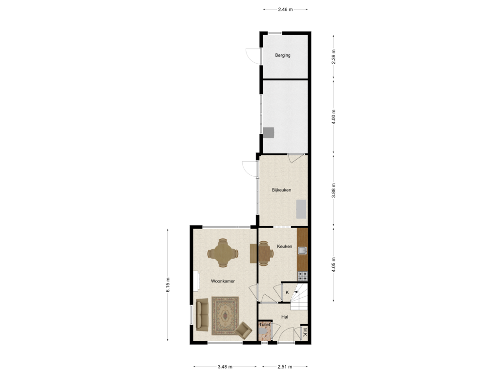 Bekijk plattegrond van Begane grond van Burgemeester van Dijkstraat 17