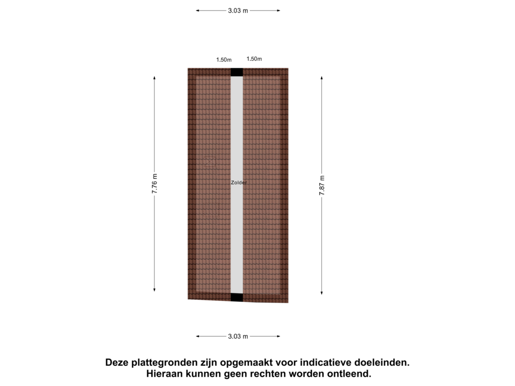 View floorplan of Zolder of Zuideinde 5