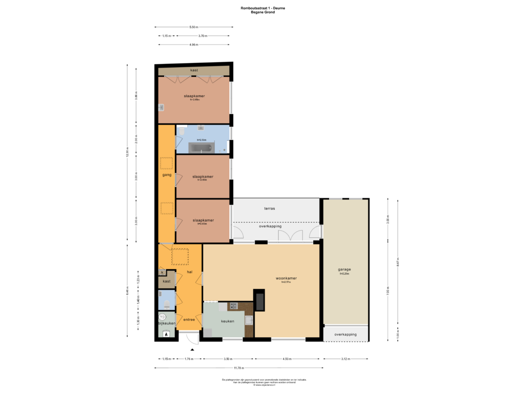 Bekijk plattegrond van BEGANE GROND van Romboutsstraat 1