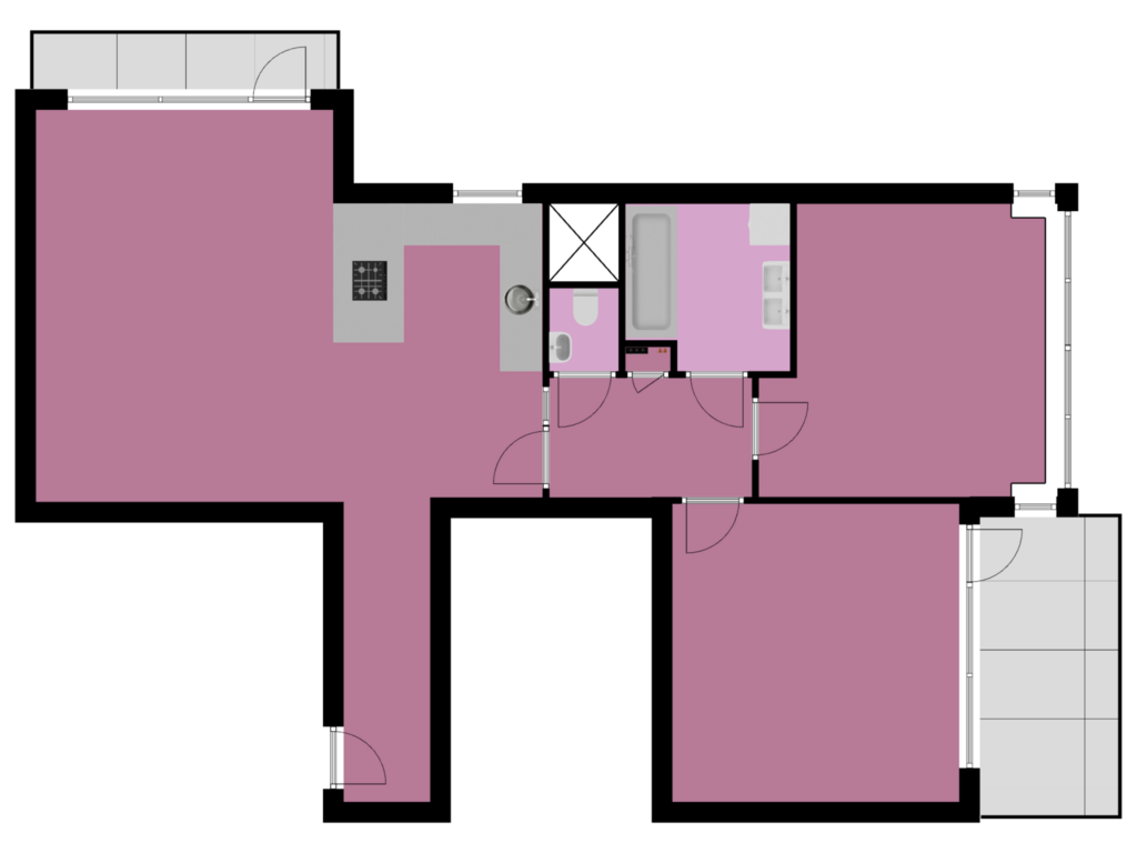 View floorplan of 17e Verdieping (copy) of Stationsstraat 142