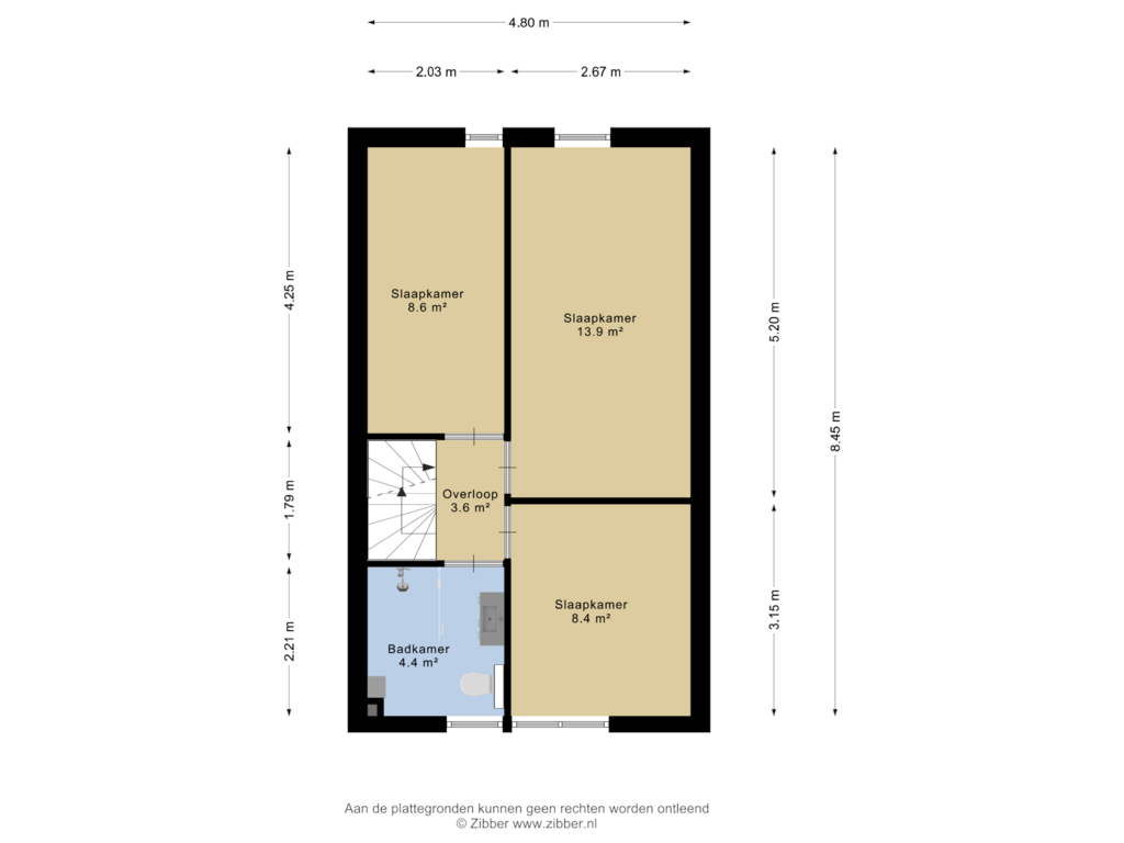 Bekijk plattegrond van Eerste Verdieping van Saffierstraat 44