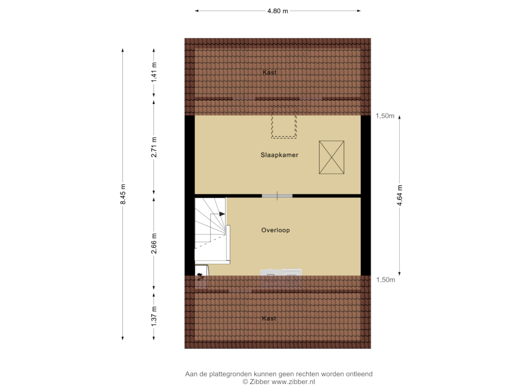 Bekijk plattegrond van Tweede Verdieping van Saffierstraat 44