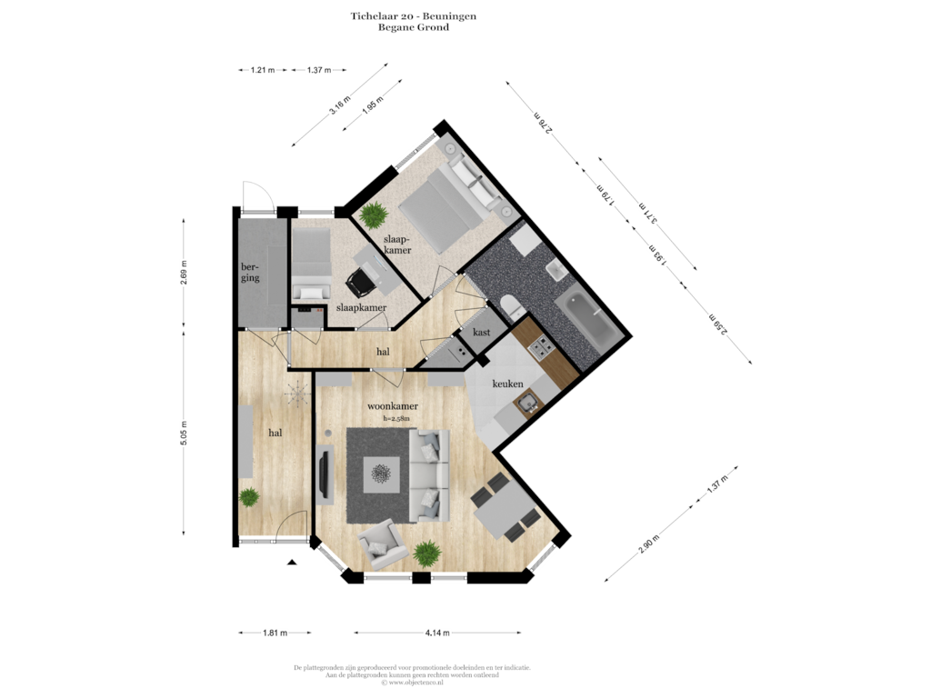 Bekijk plattegrond van BEGANE GROND van Tichelaar 20