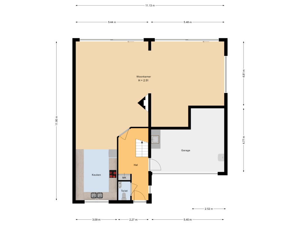 Bekijk plattegrond van begane grond van Aletta Jacobskade 140