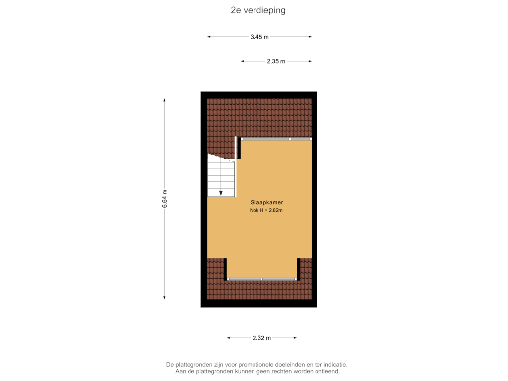 View floorplan of 2e verdieping 5B of Prinses Beatrixlaan 5-B