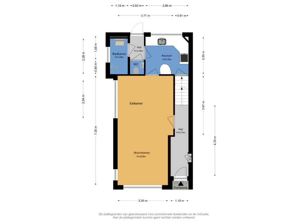 View floorplan of Begane grond of Hobbemalaan 78