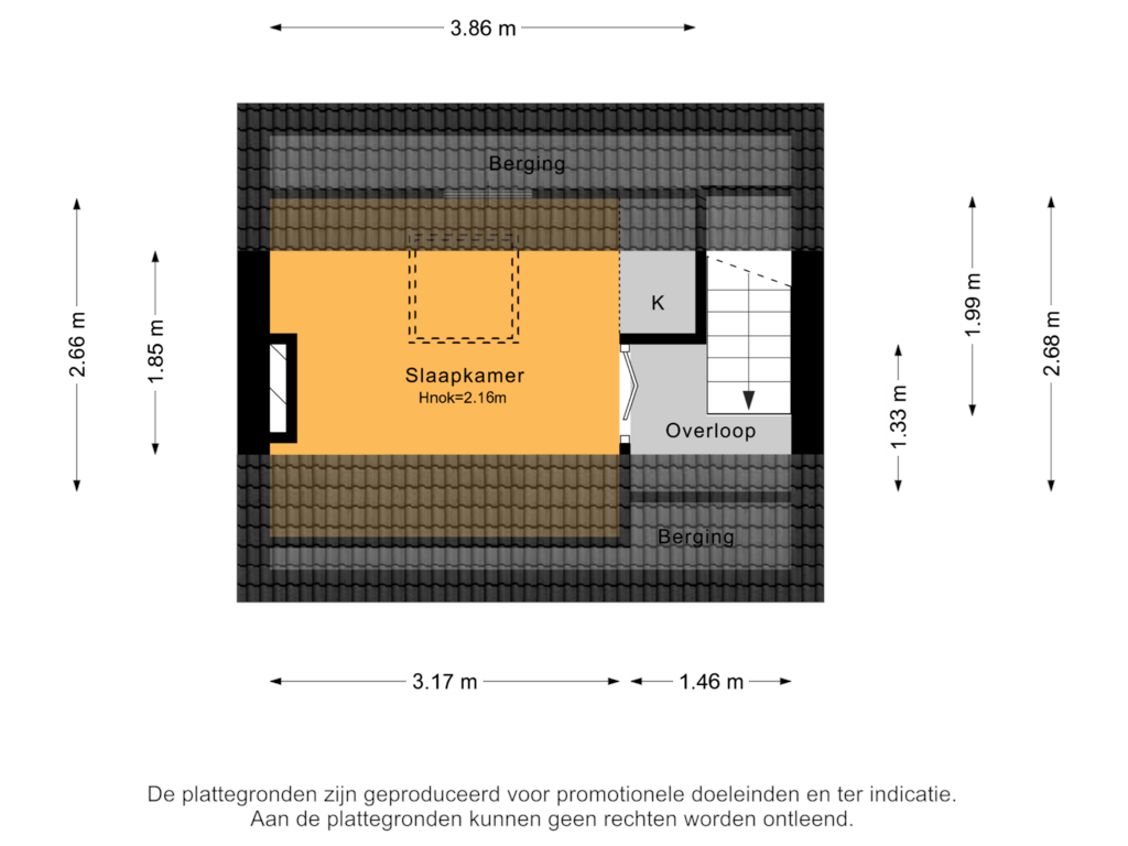 View floorplan of 2e verdieping of Hobbemalaan 78