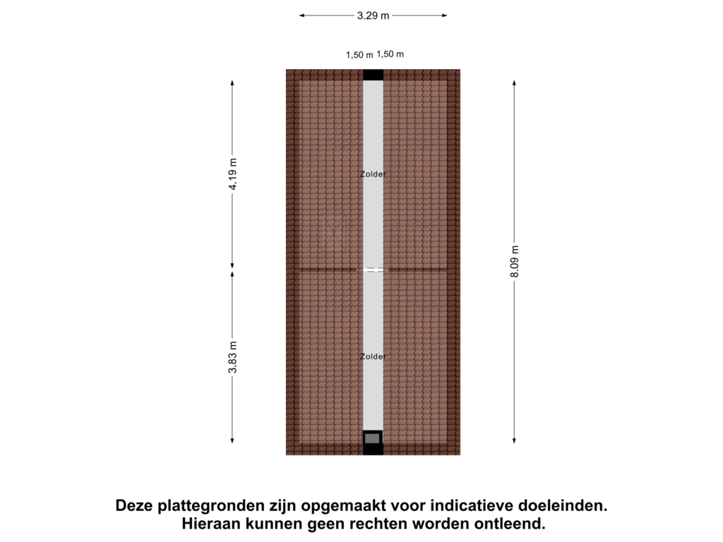 View floorplan of Zolder of Molenweg 15