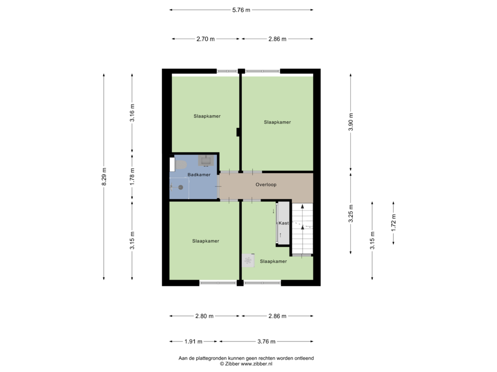 Bekijk plattegrond van Eerste Verdieping van Paulus Potterstraat 16