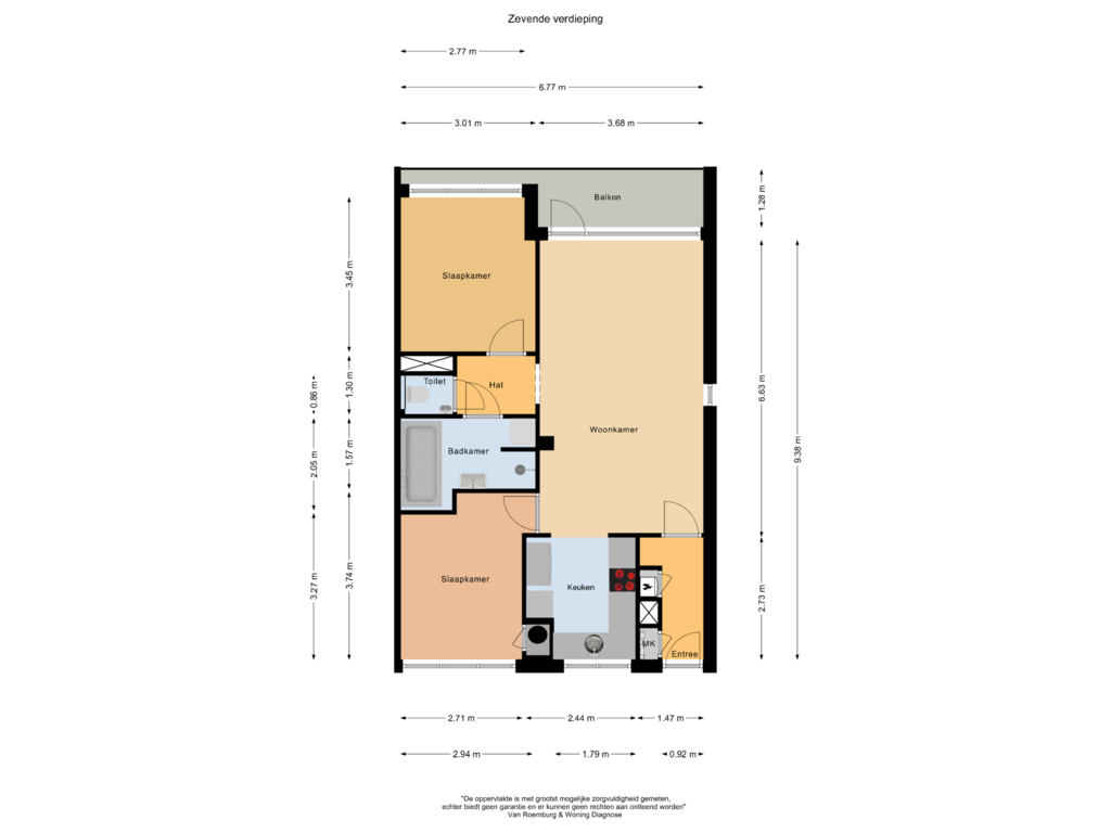 Bekijk plattegrond van 7e verdieping van Boutenburg 281