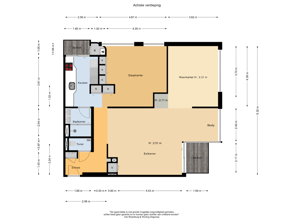 Bekijk plattegrond van Achtste verdieping van Ruimzicht 305