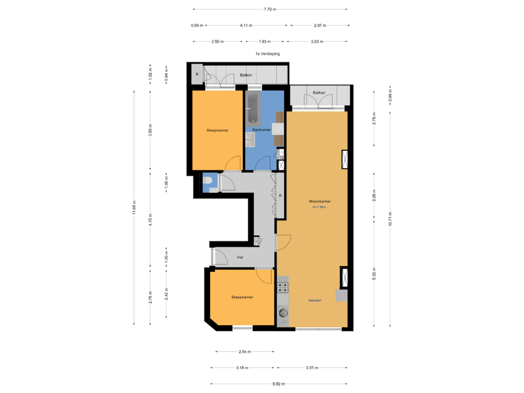 Bekijk plattegrond van 1e Verdieping van Pijnboomstraat 123