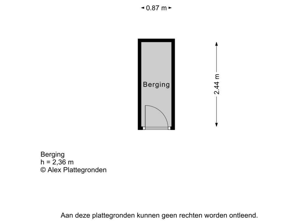 Bekijk plattegrond van Berging van Huis te Landelaan 15-F803